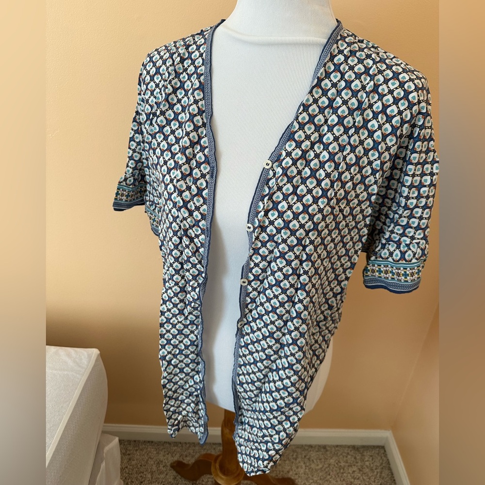 Max Studio Tie Front Button Down Top - image 3